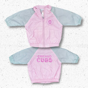 Chicago Cubs Girls Pink Windbreaker Jacket Sz 3-6M